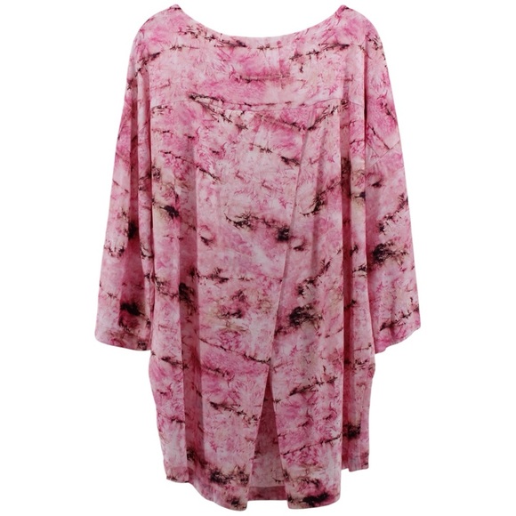 Soft Surroundings Abilene Tunic Top Pink Geode Watercolor Tiedye Size XL - Picture 6 of 10